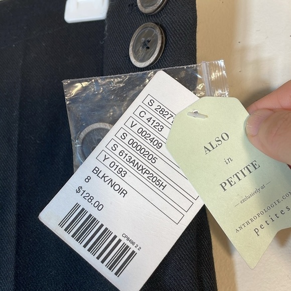 NWT. Anthropologie Elevenses 8 The Brighton Button Side Dress Pants. - Picture 2 of 13